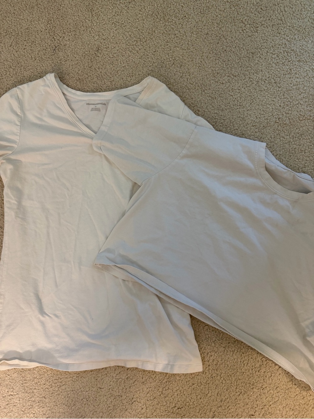 Amazon Essentials & White Basic Tee Bundle Size M Soft Stretch